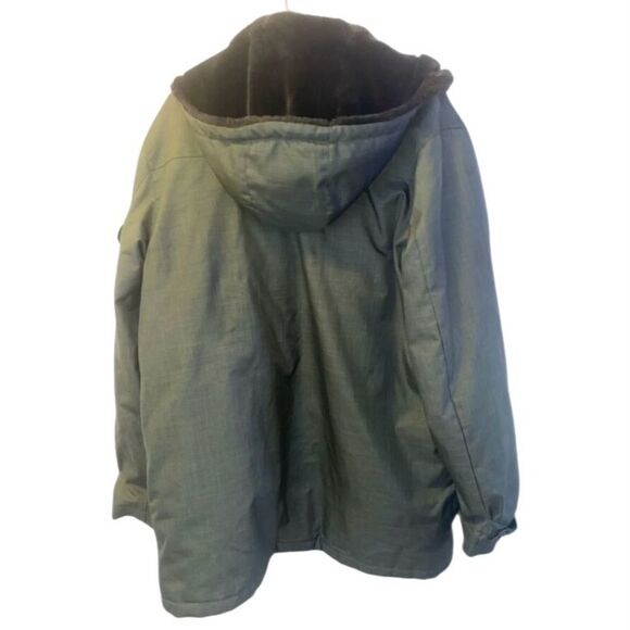 Merrell Men’s Green Waterproof Outdoor Utility Parka Jacket Size L Hooded Coat - Picture 7 of 8